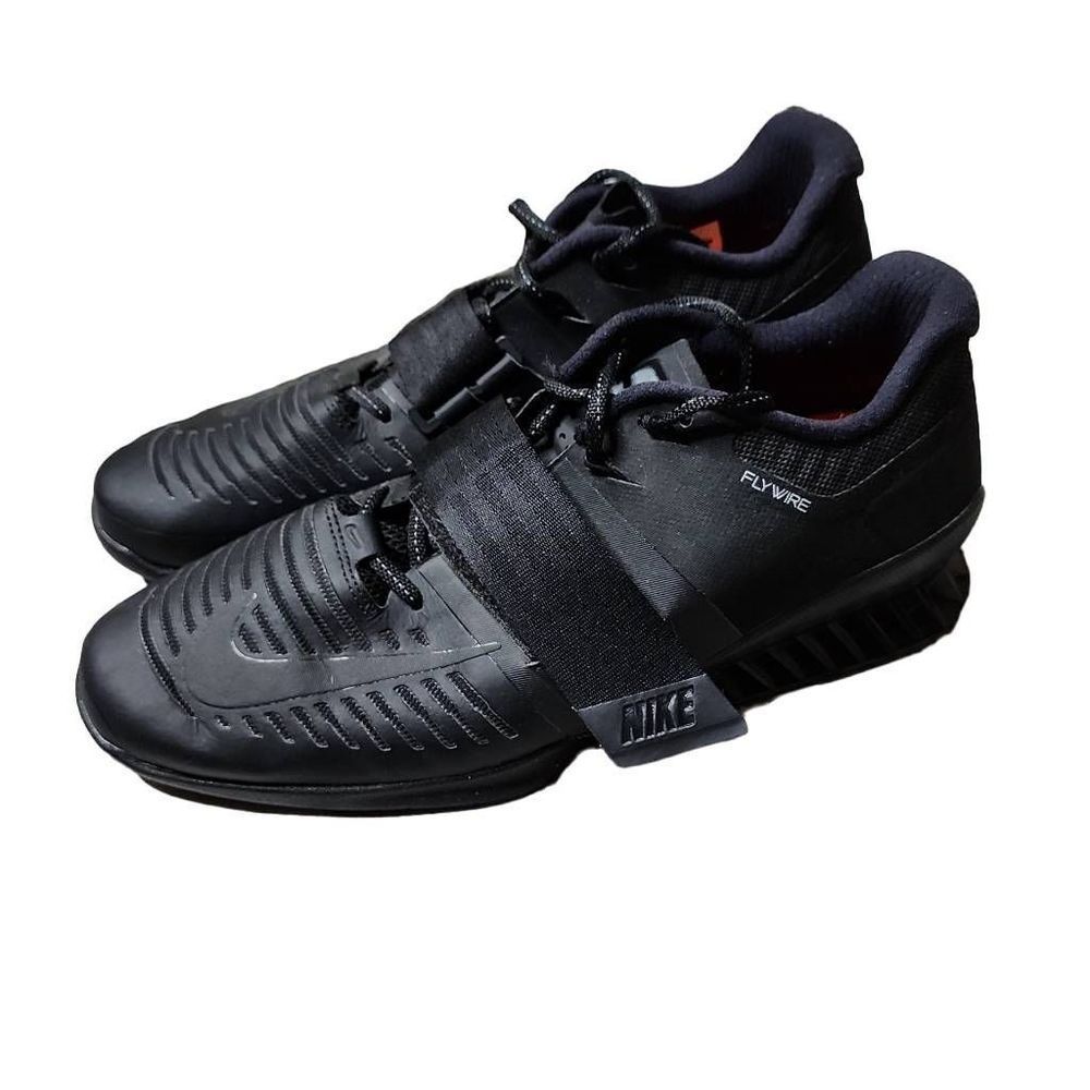 Nike romaleo 3's black weightlifting powerlifting heeled squat shoes size 12